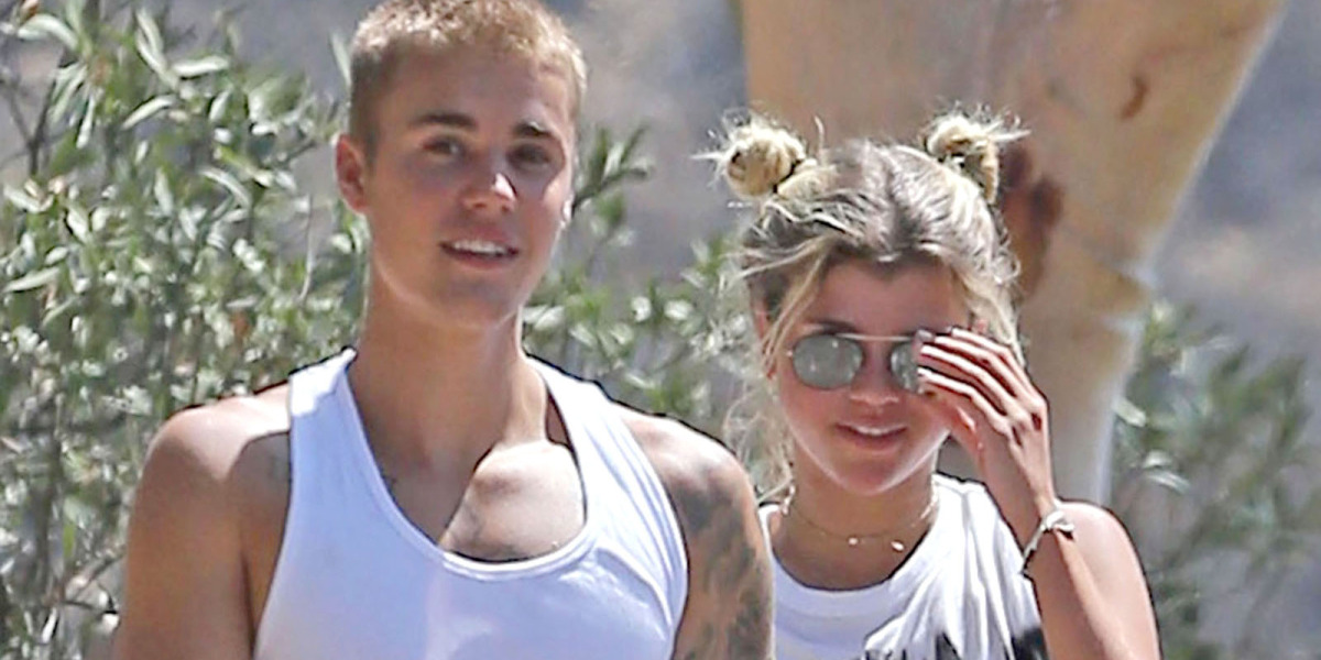 Singer Justin Bieber and model Sofia Richie in Hollywood, California on August 10, 2016.