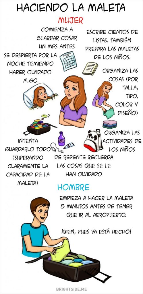 Hombres versus mujeres ilustraciones con las que te sentirás identificad FMDOS