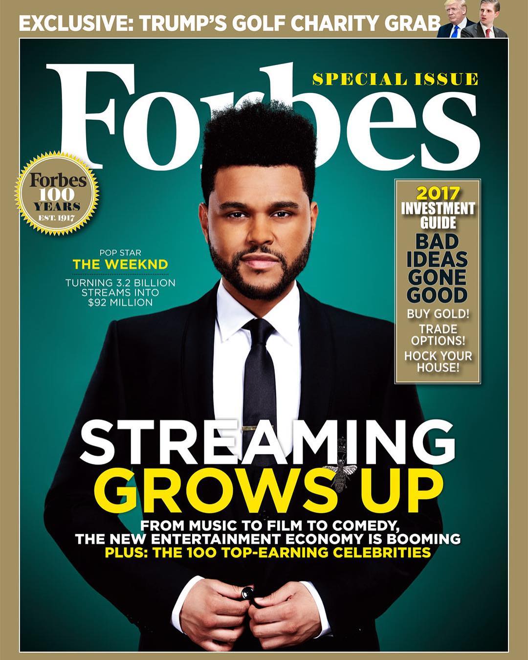 The Weeknd protagoniza la portada de revista "Forbes" como uno de las