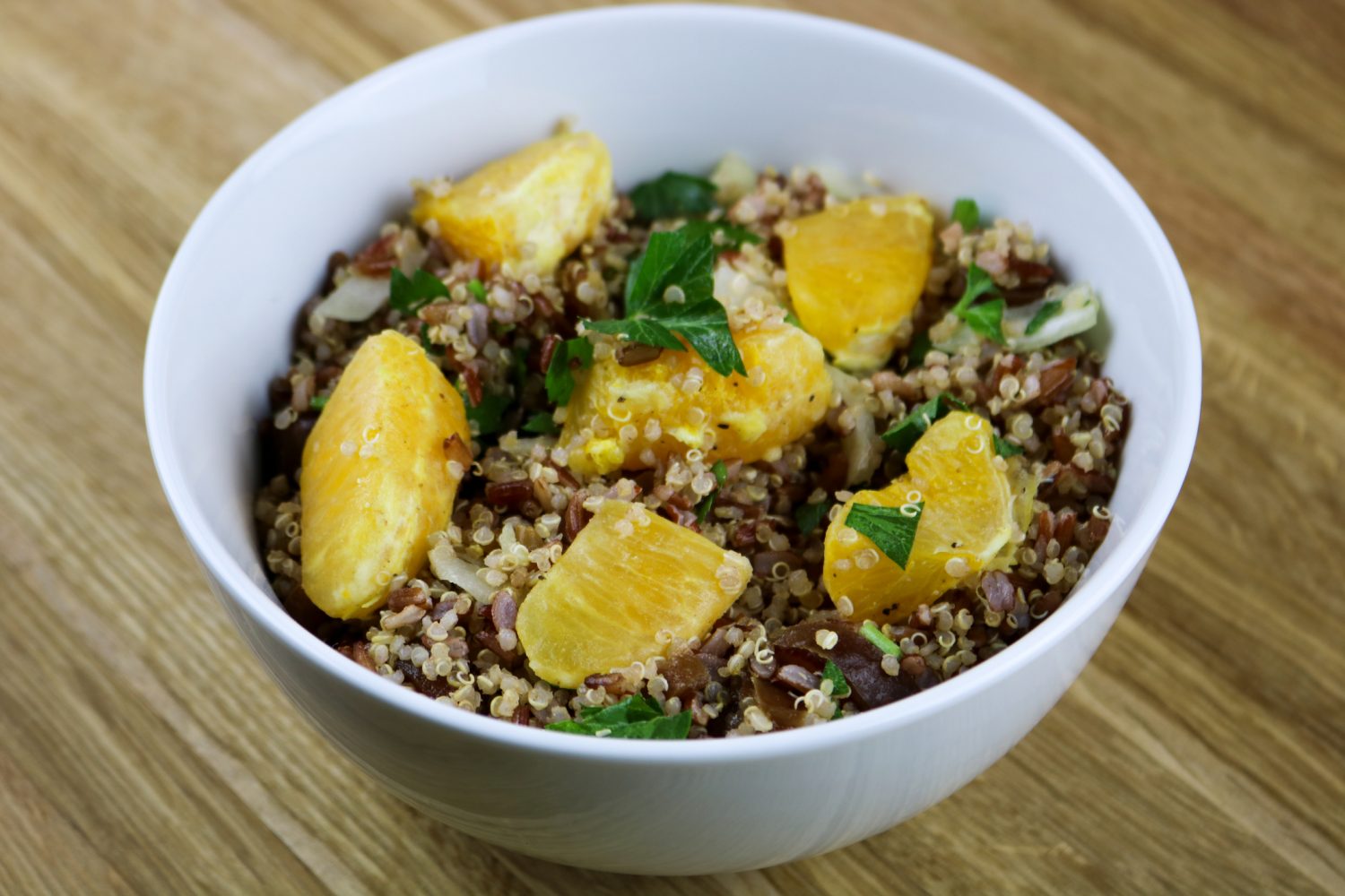 ensalada de quinoa y naranja