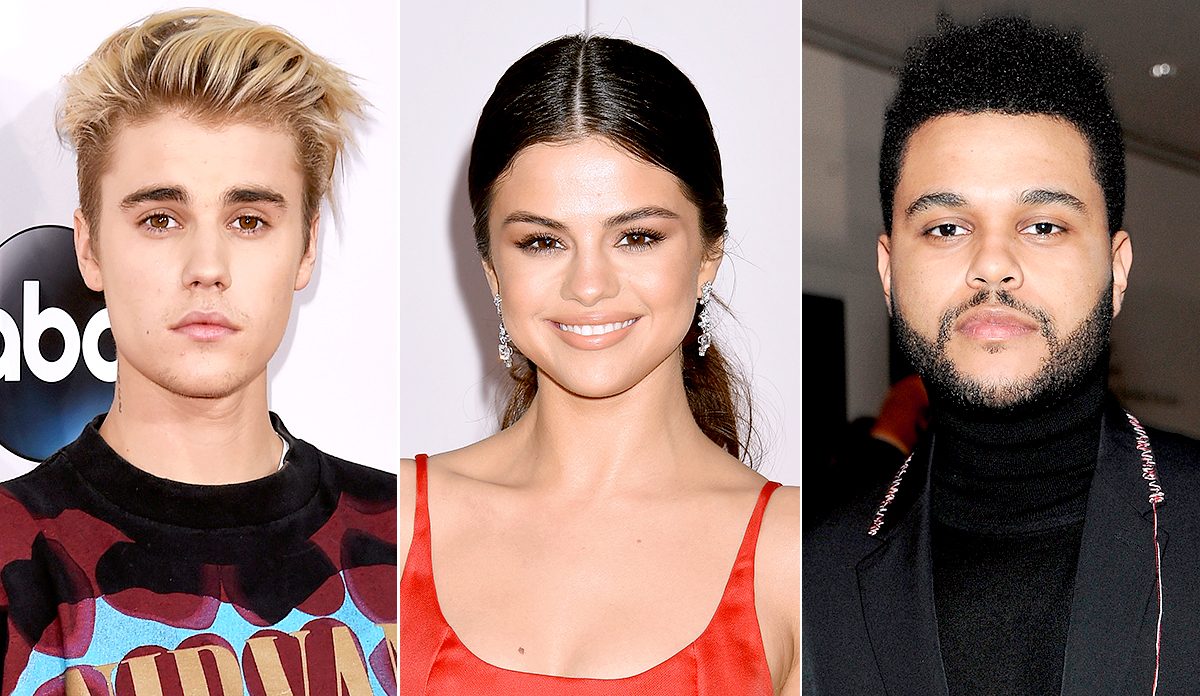 Selena Gomez, Justin Bieber y The Weeknd