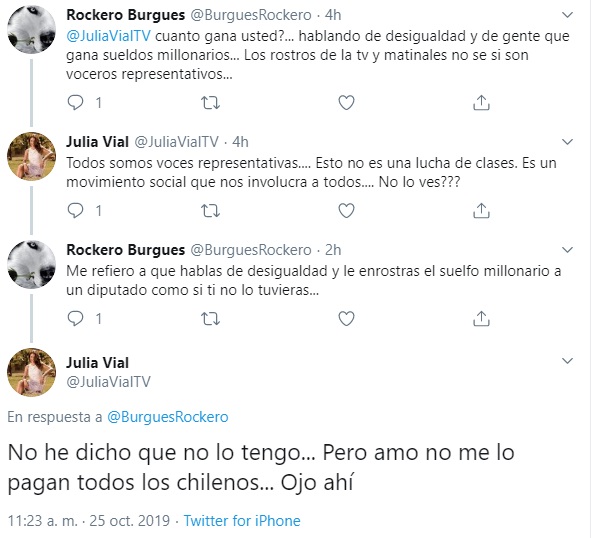 el intercambio de vial con usuaria