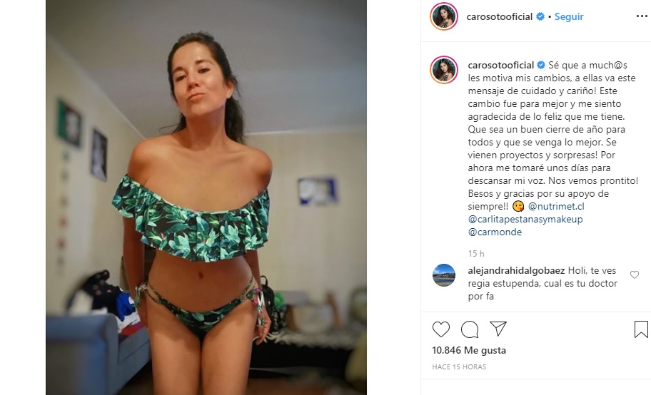 Carolina luce su nueva figura