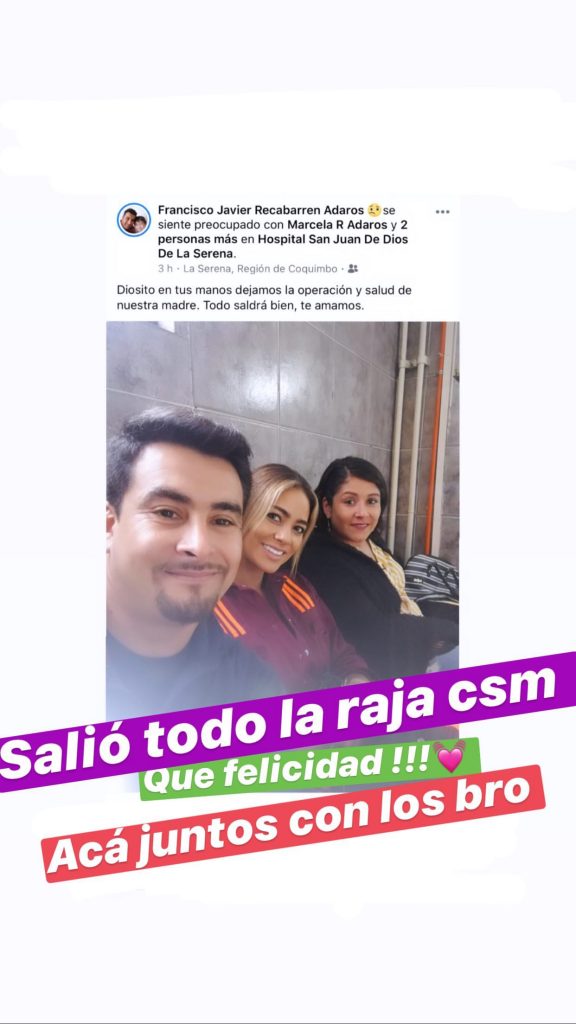 camila recabarren habló del estado de salud de su mama