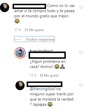 fran virgilio le respondió a usuario que dejó acido comentario