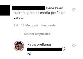 kathy orellana responde a usuario que la criticó