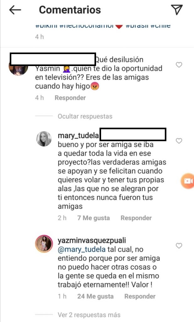 el ácido comentario que recibió yazmín 