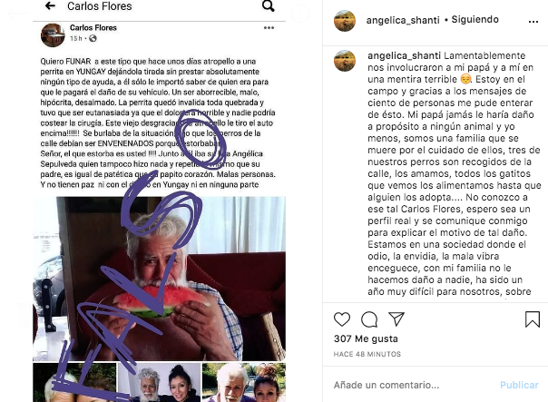 angélica defensió a su padre que fue funado 