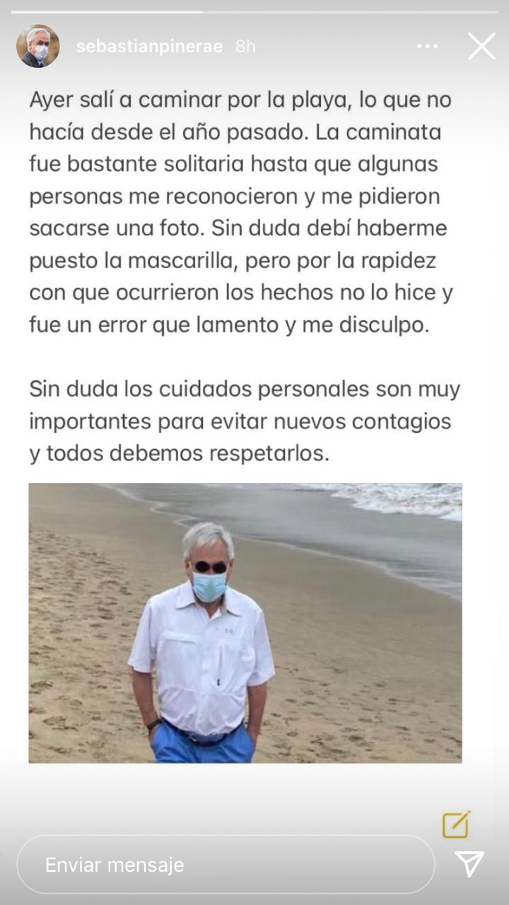 Sebastián Piñera disculpas