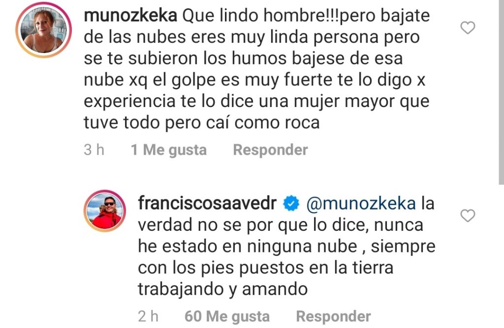 'Bájese de la nube': Pancho Saavedra responde a desubicado ...