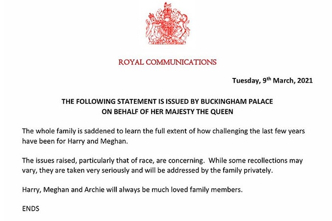 Comunicado Del Palacio De Buckingham