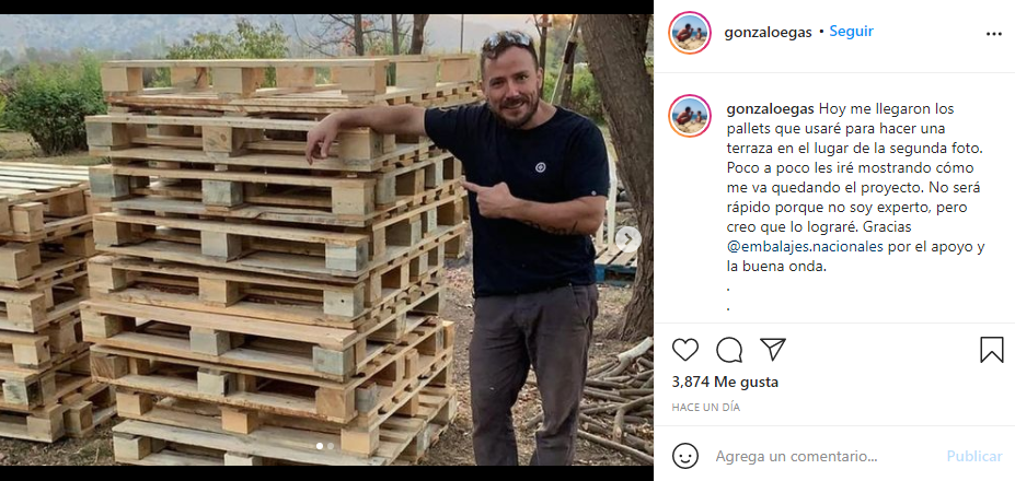 ¡Todo reciclado! Gonzalo Egas está construyendo muebles con pallets