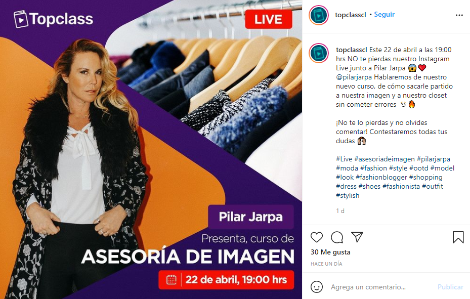 Pilar Jarpa lanzó curso online de "asesoría de imagen" 