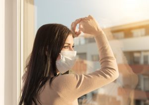 Young Woman With Veil, Home Isolation Concept