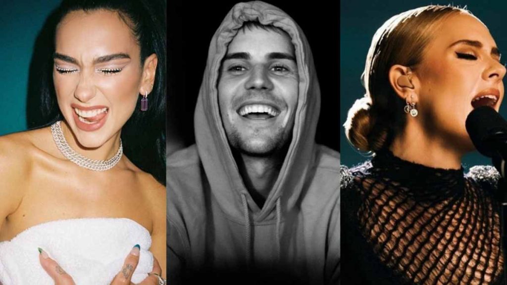 Dua Lipa Justin Bieber Y Adele