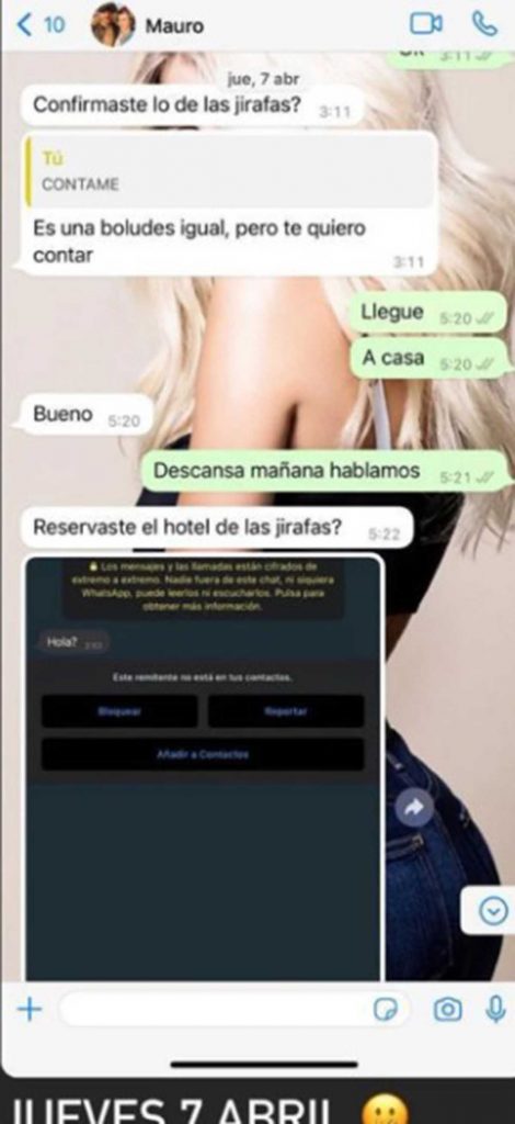 Chat De China Suárez Con Mauro Icardi