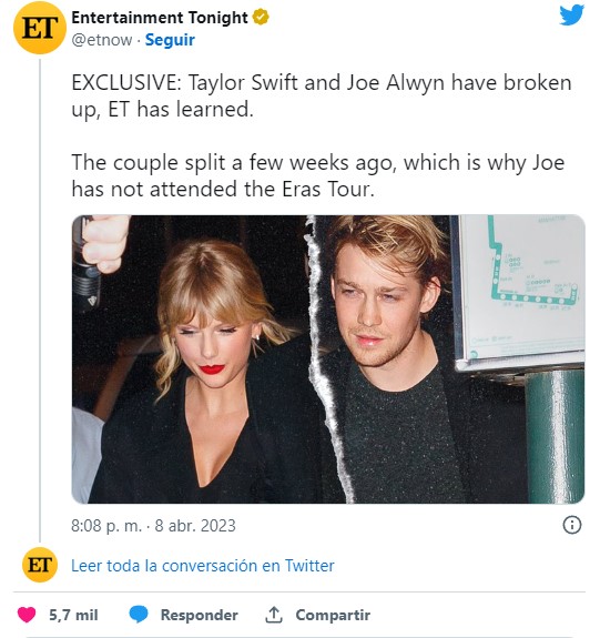 Separación De Taylor Swift Y Joe Alwyn