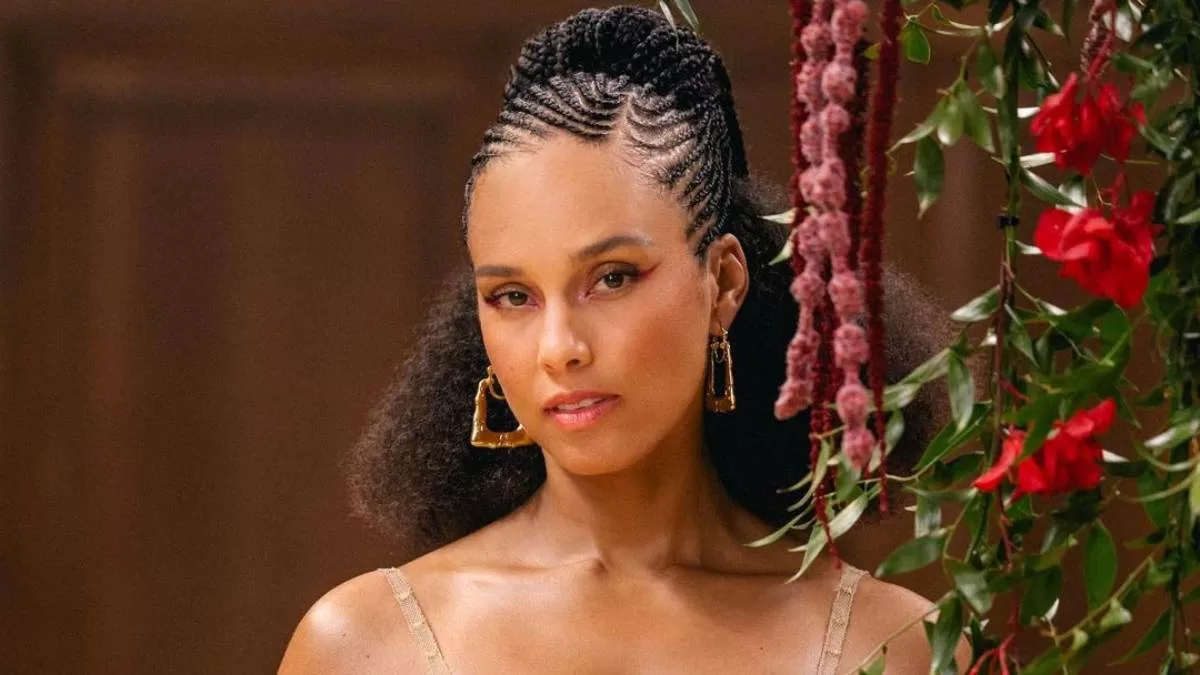 peinado con trenzas de alicia keys