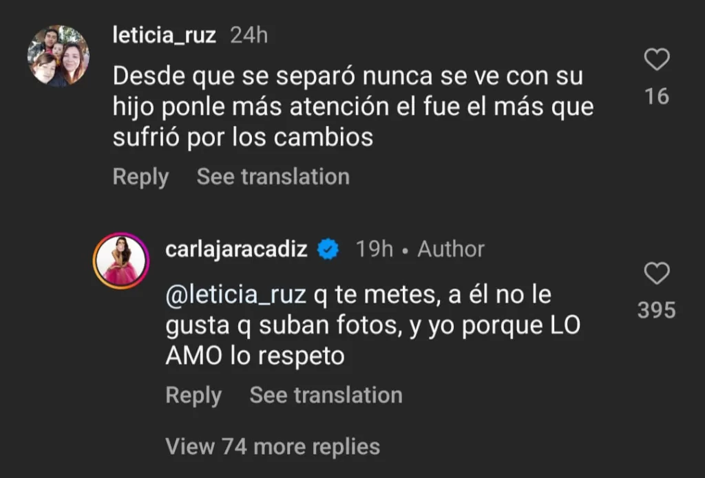 Carla Jara Comentarios En IG