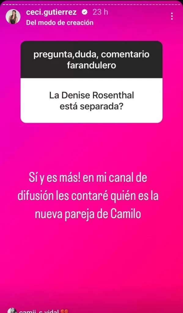 Ceci Gutierrez Sobre Denise Rosenthal Y Camilo 2